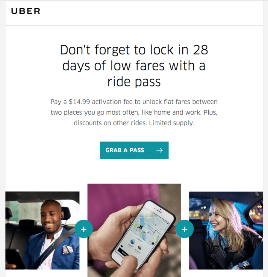 uber email marketing campaign example