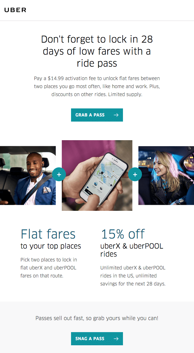 Uber retention email